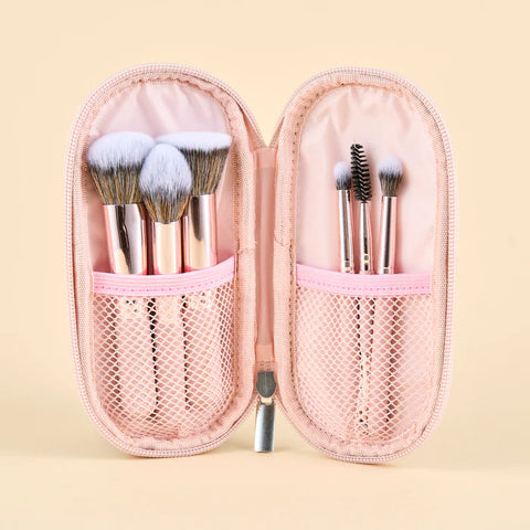 Kit de brochas mini pink travel x6 Atenea