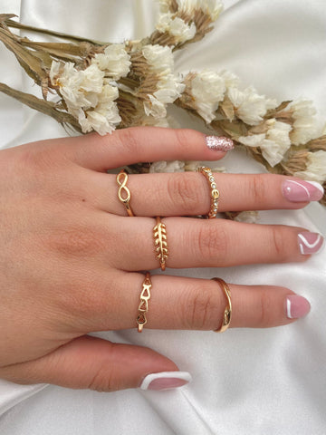 Set anillos x5 Per Sempre Mandarinna