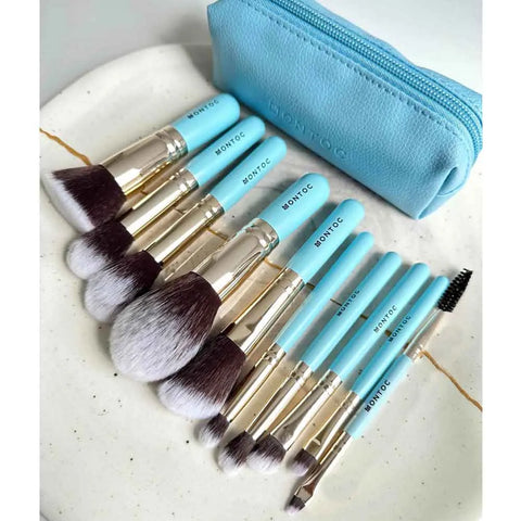 Kit De Brochas Viajero Baby Blue Montoc