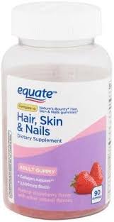 Gomitas para cabello, piel y uñas, suplemento dietético, 90 unidades equate
